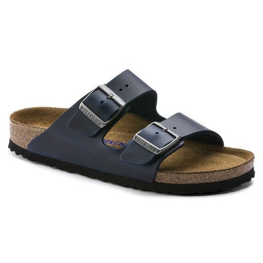 Arizona | Soft Footbed | Oiled Leather | Blue - SANDAL - Birkenstock