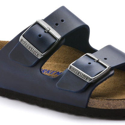 Arizona | Soft Footbed | Oiled Leather | Blue - SANDAL - Birkenstock