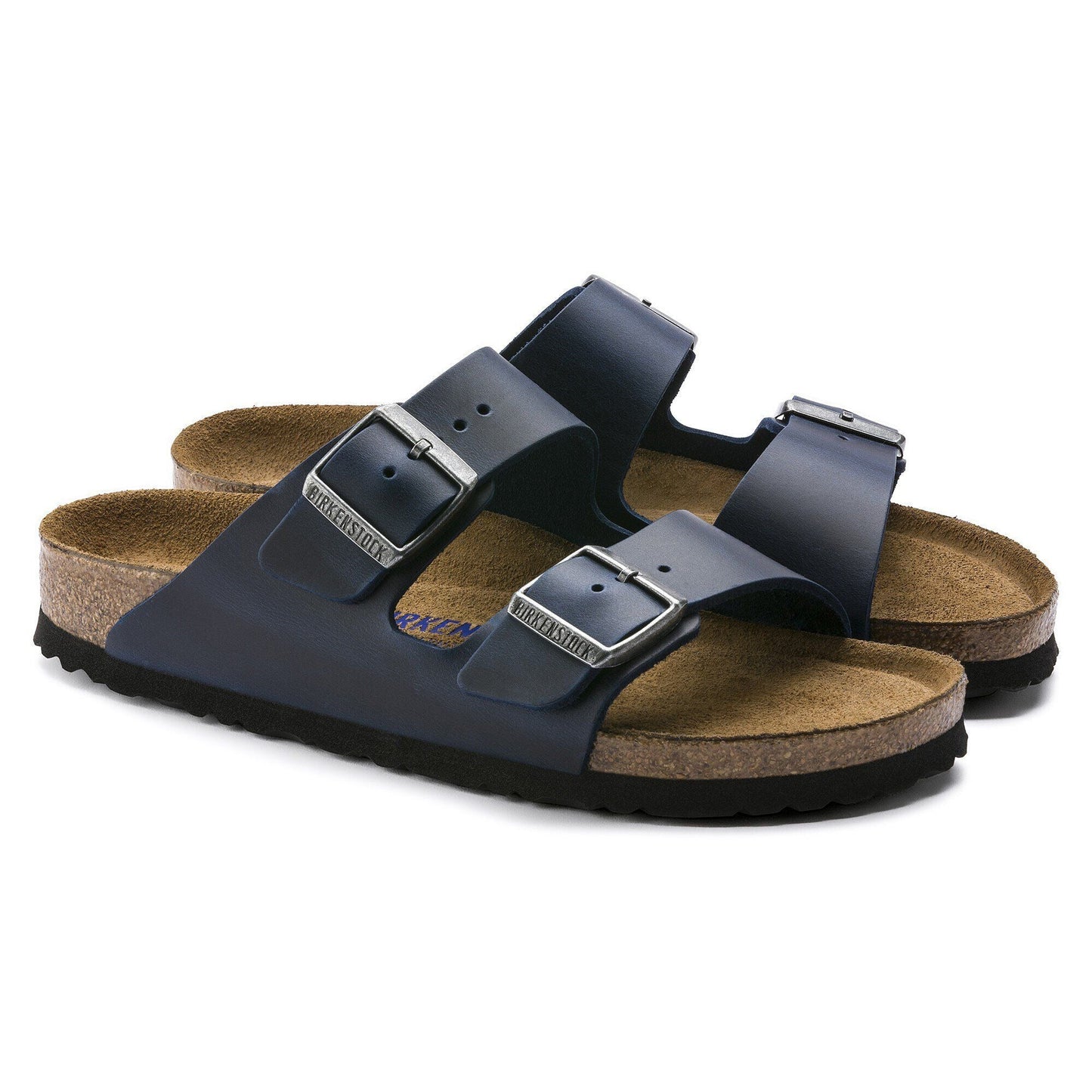 Arizona | Soft Footbed | Oiled Leather | Blue - sandals - Birkenstock