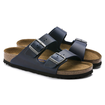Arizona | Soft Footbed | Oiled Leather | Blue - sandals - Birkenstock