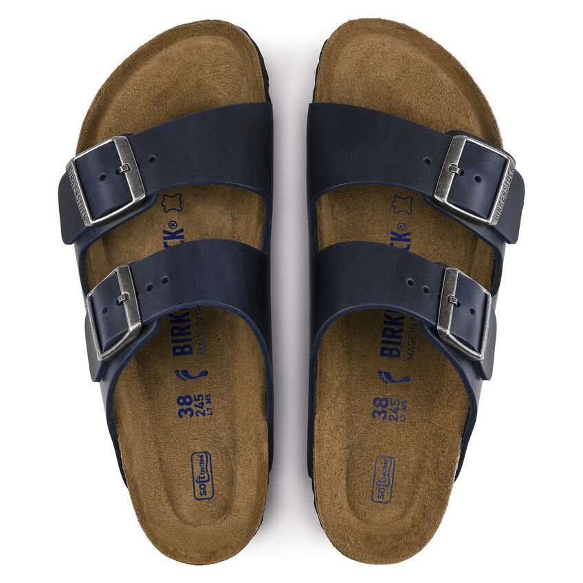 Arizona | Soft Footbed | Oiled Leather | Blue - Sandals - Birkenstock