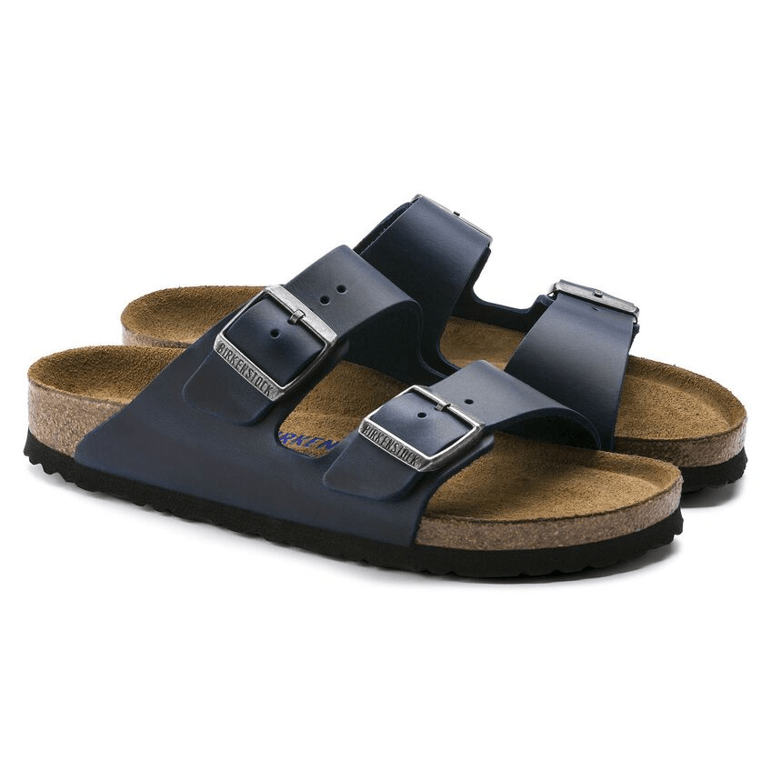 Arizona | Soft Footbed | Oiled Leather | Blue - Sandals - Birkenstock