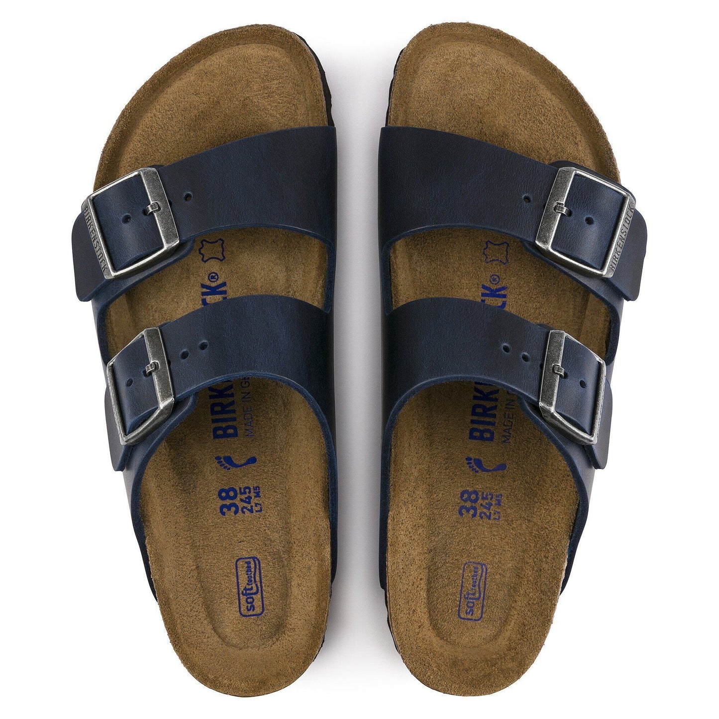 Arizona | Soft Footbed | Oiled Leather | Blue - sandals - Birkenstock