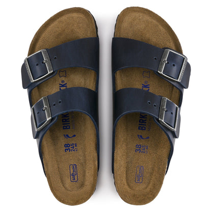 Arizona | Soft Footbed | Oiled Leather | Blue - sandals - Birkenstock