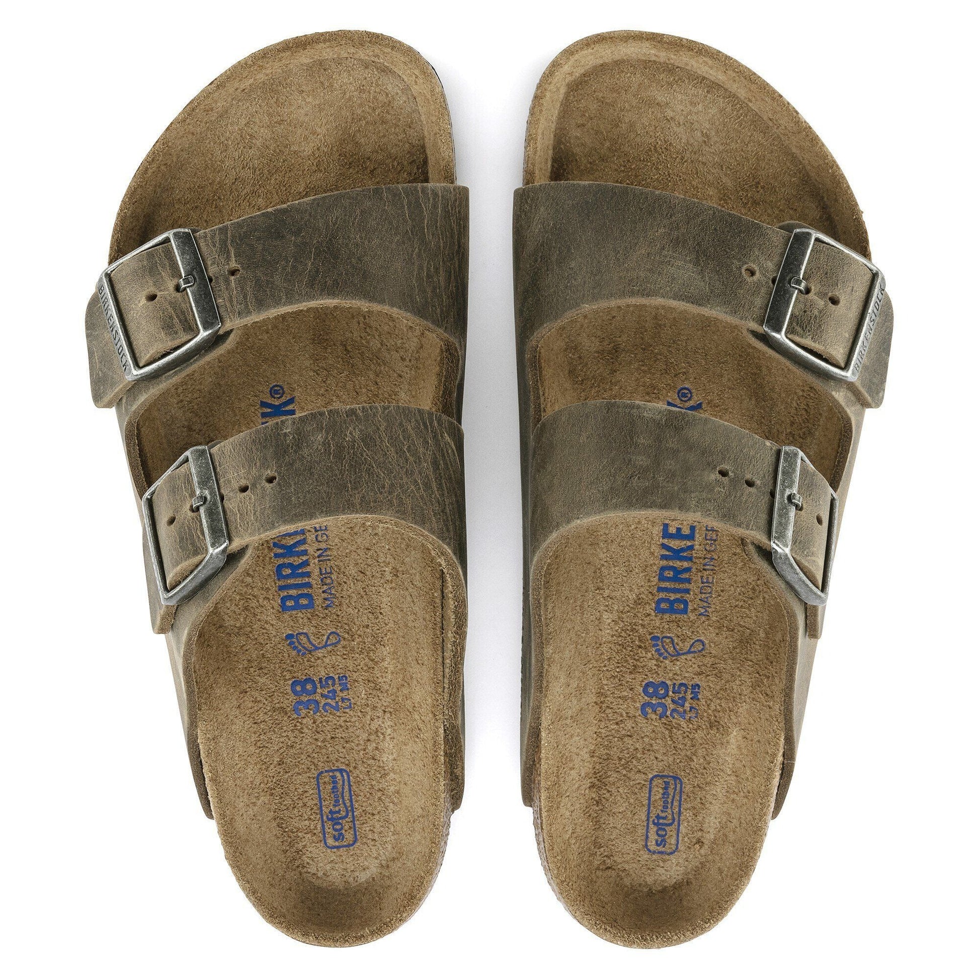 Arizona | Soft Footbed | Oiled Leather | Faded Khaki - sandals - Birkenstock