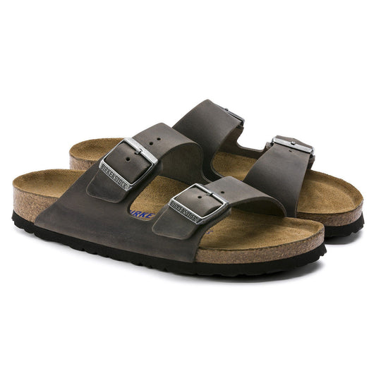 Arizona | Soft Footbed | Oiled Leather | Iron - sandals - Birkenstock