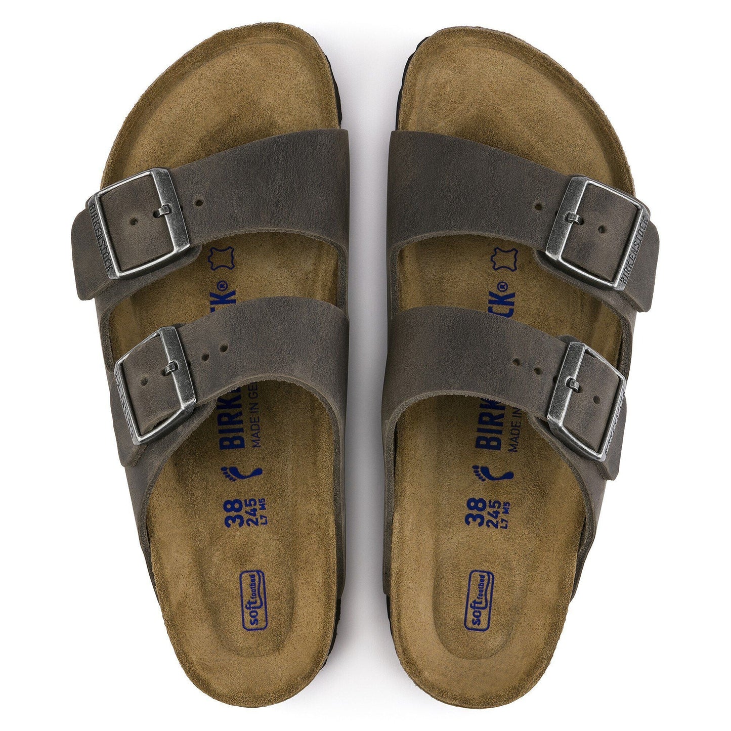 Arizona | Soft Footbed | Oiled Leather | Iron - sandals - Birkenstock