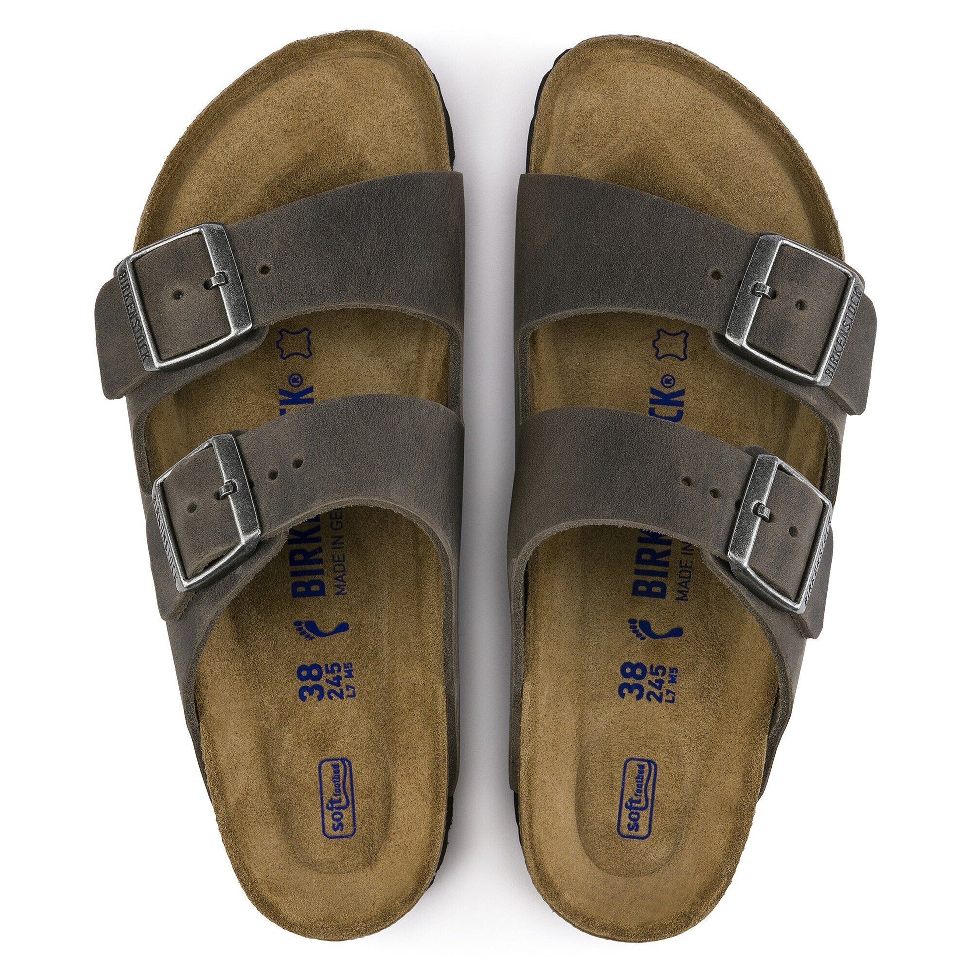 Arizona | Soft Footbed | Oiled Leather | Iron - sandals - Birkenstock