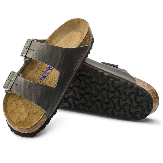 Arizona | Soft Footbed | Oiled Leather | Iron - SANDAL - Birkenstock