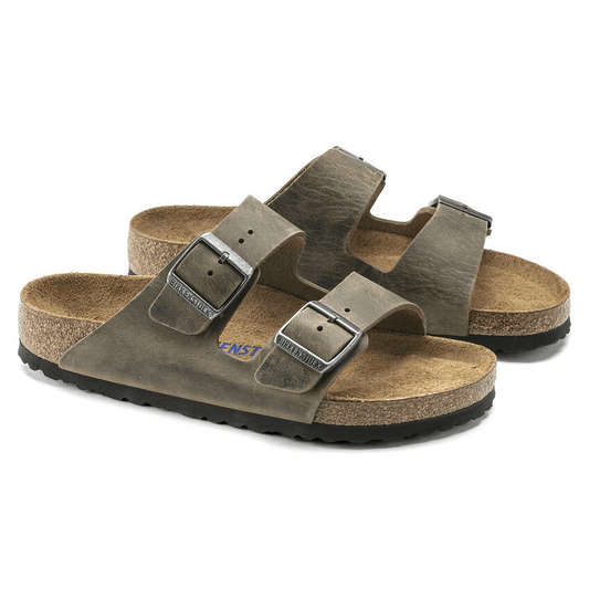 Arizona | Soft Footbed | Oiled Leather | Khaki - Sandals - Birkenstock