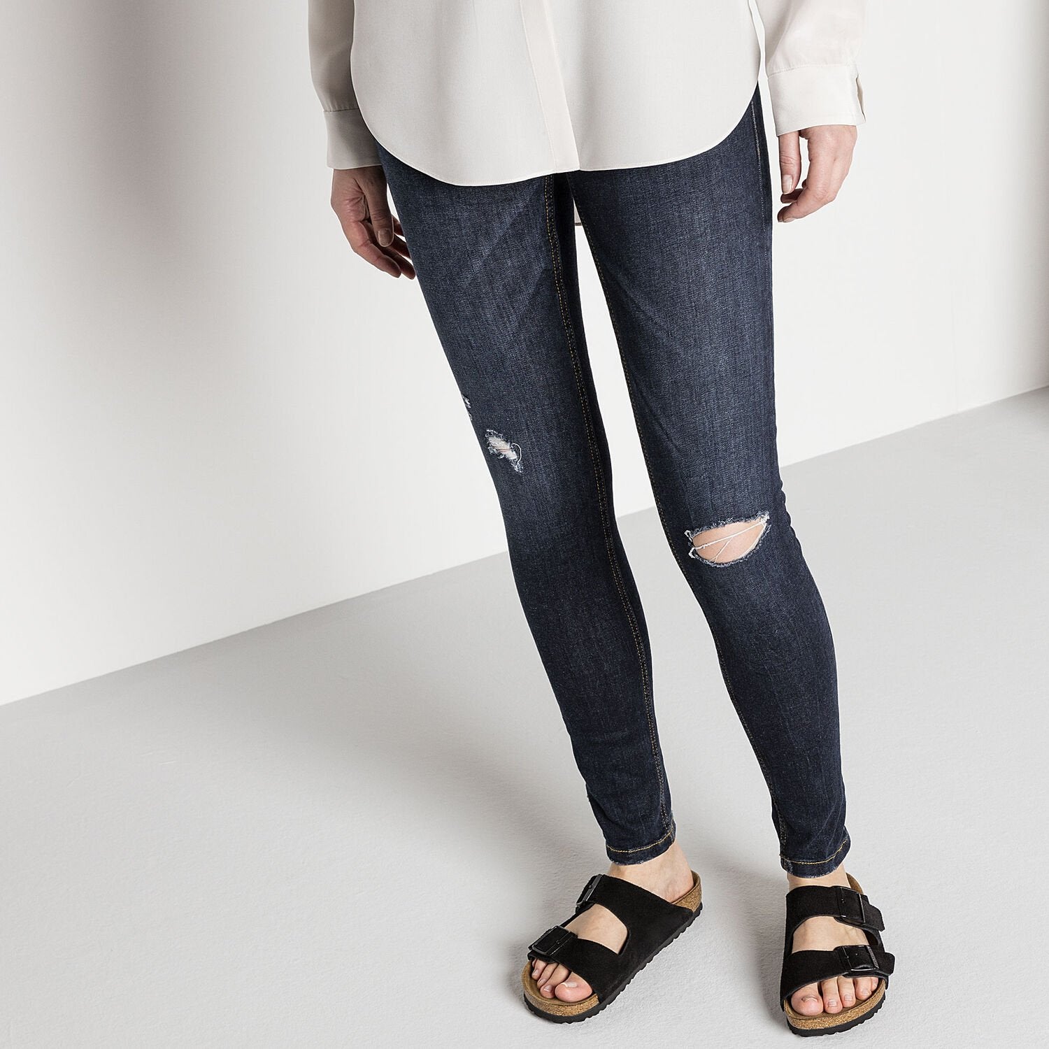 Arizona | Soft Footbed | Suede | Black - sandals - Birkenstock