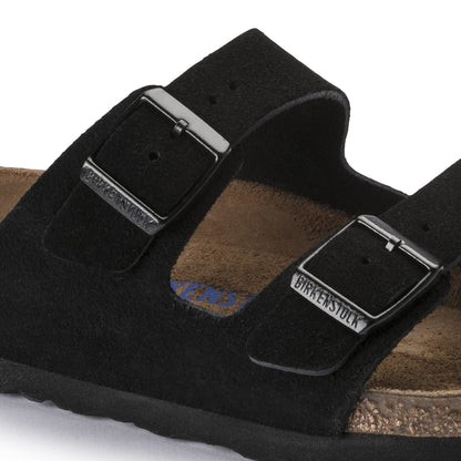 Arizona | Soft Footbed | Suede | Black - sandals - Birkenstock