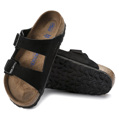 Arizona | Soft Footbed | Suede | Black - sandals - Birkenstock