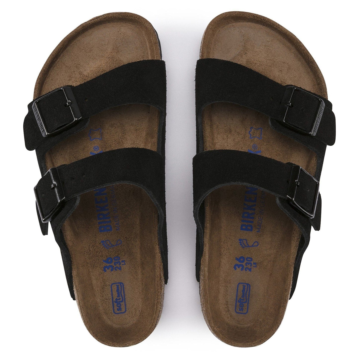 Arizona | Soft Footbed | Suede | Black - sandals - Birkenstock