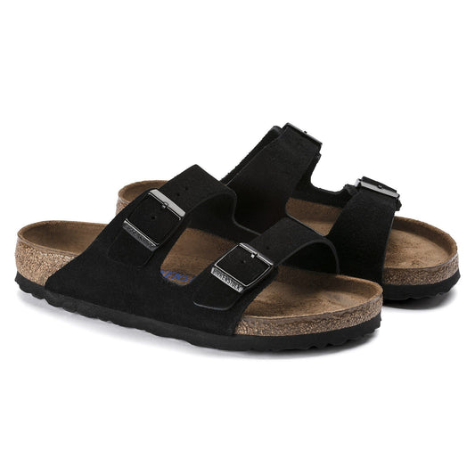 Arizona | Soft Footbed | Suede | Black - sandals - Birkenstock