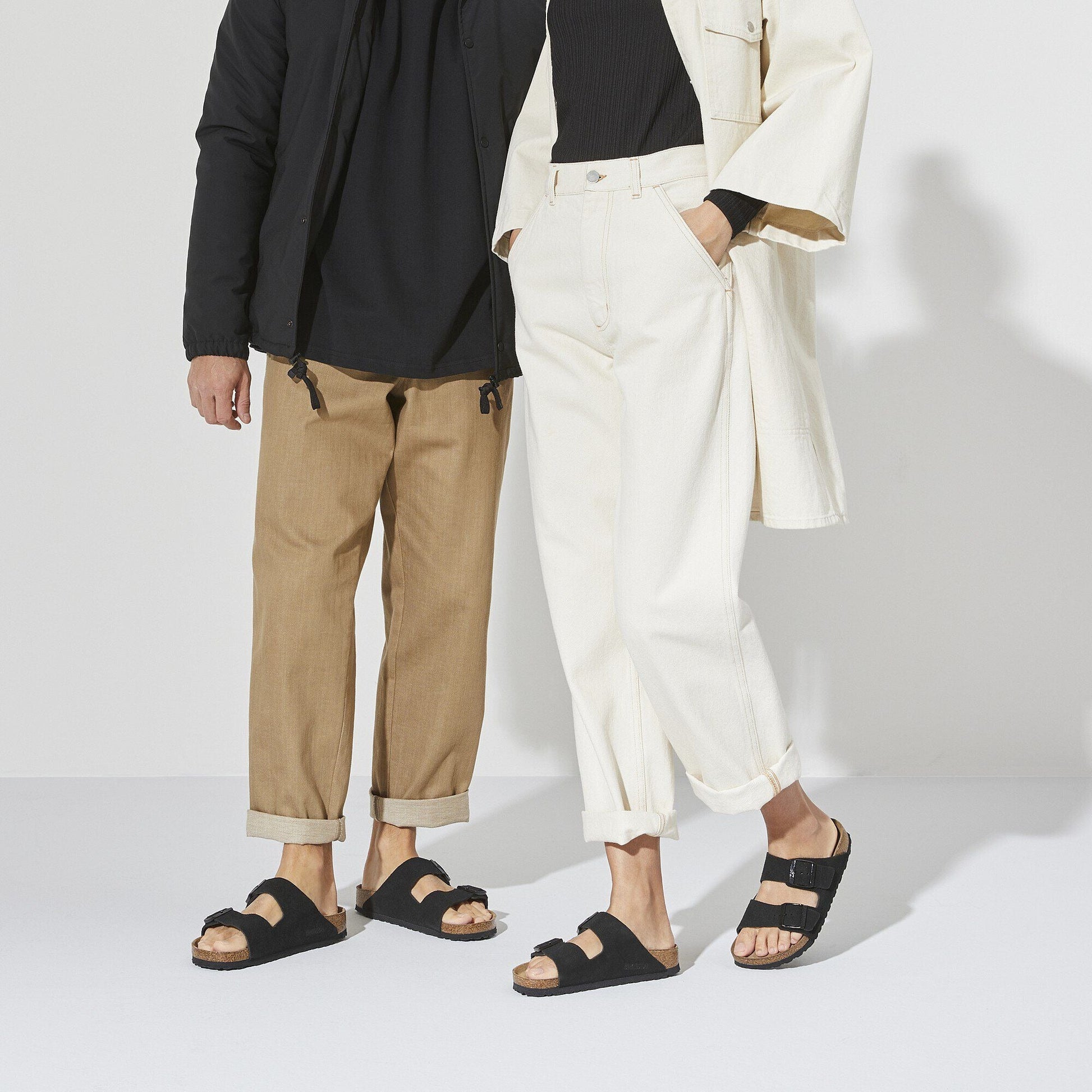 Arizona | Soft Footbed | Suede | Black - sandals - Birkenstock