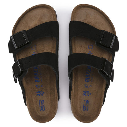 Arizona | Soft Footbed | Suede | Black - sandals - Birkenstock