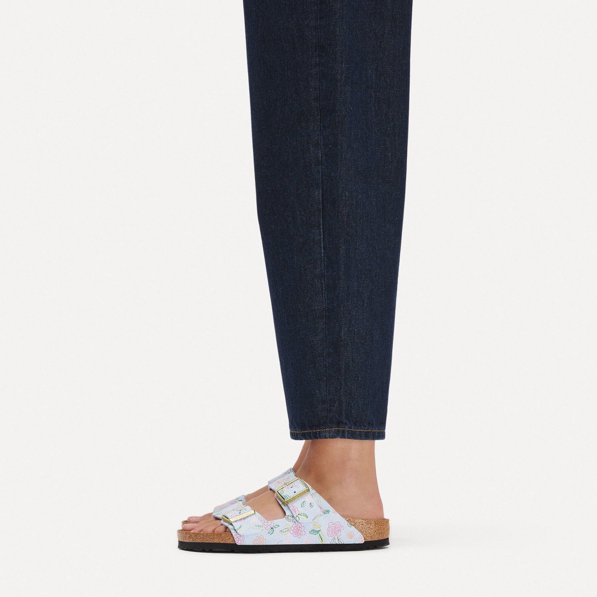 Arizona | Suede | Baby Blue Flower Print - sandals - Birkenstock