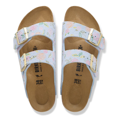 Arizona | Suede | Baby Blue Flower Print - sandals - Birkenstock