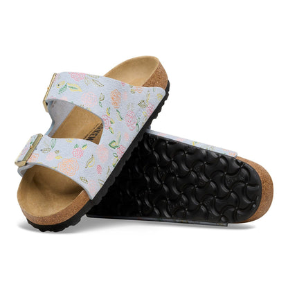 Arizona | Suede | Baby Blue Flower Print - sandals - Birkenstock