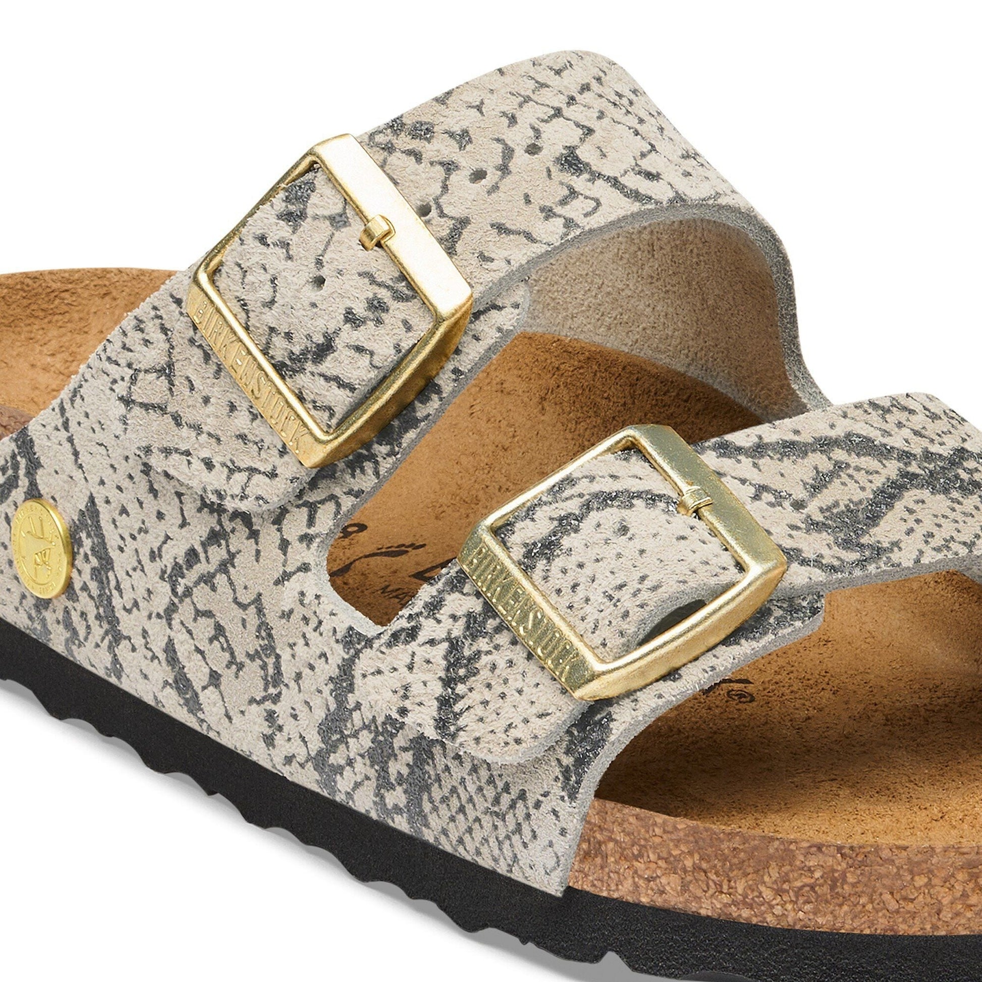 Arizona | Suede | Snake Print Oyster - sandals - Birkenstock