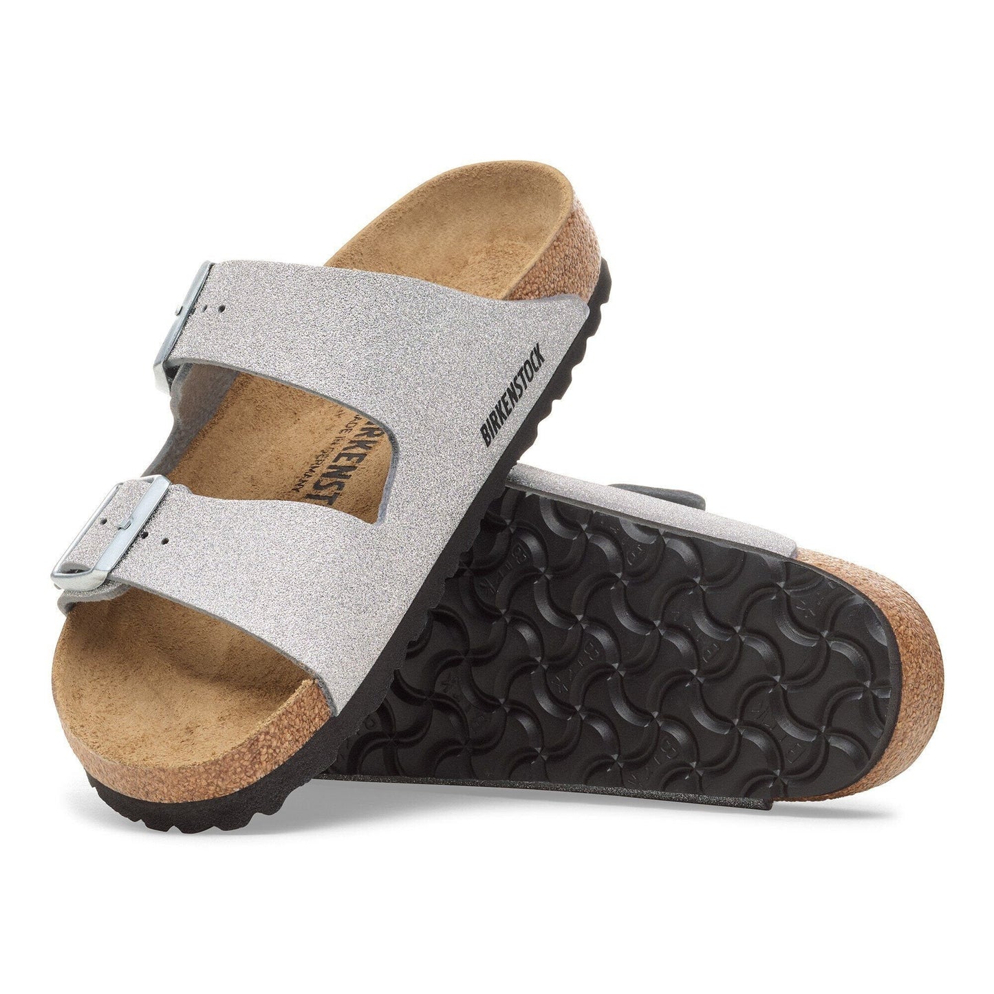 Arizona | Synthetics | Shiny Glitter Silver - sandals - Birkenstock
