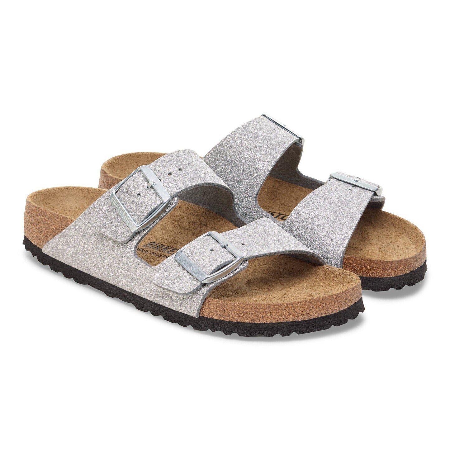 Arizona | Synthetics | Shiny Glitter Silver - sandals - Birkenstock