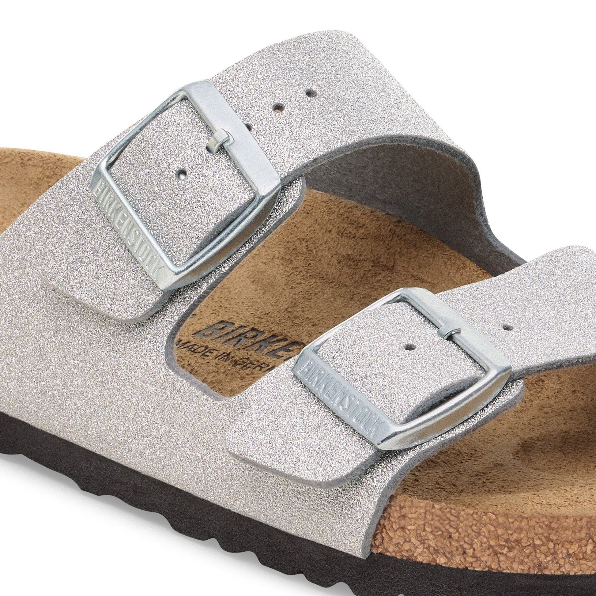 Arizona | Synthetics | Shiny Glitter Silver - sandals - Birkenstock