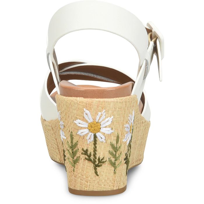 Ava 2.0 | Embroidery/Leather | White - Wedge - Kork - Ease