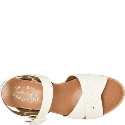 Ava 2.0 | Embroidery/Leather | White - Wedge - Kork - Ease