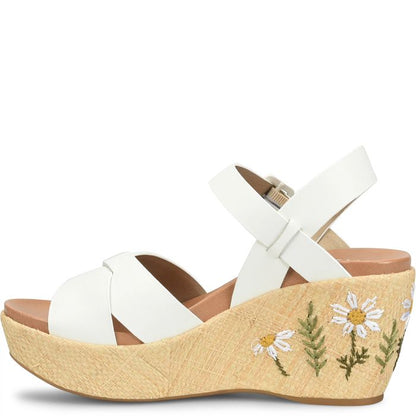 Ava 2.0 | Embroidery/Leather | White - Wedge - Kork - Ease