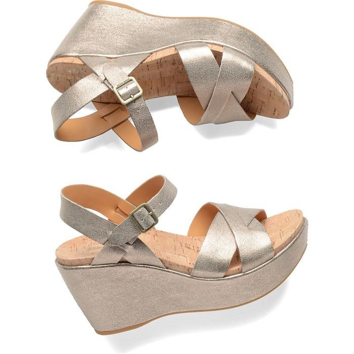 Ava 2.0 | Metallic Leather | Soft Gold - Wedge - Kork-Ease