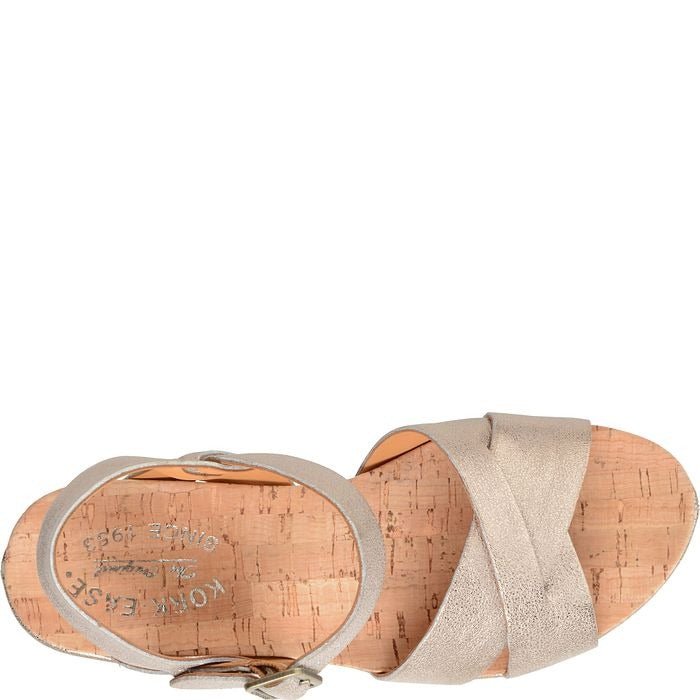 Ava 2.0 | Metallic Leather | Soft Gold - Wedge - Kork-Ease