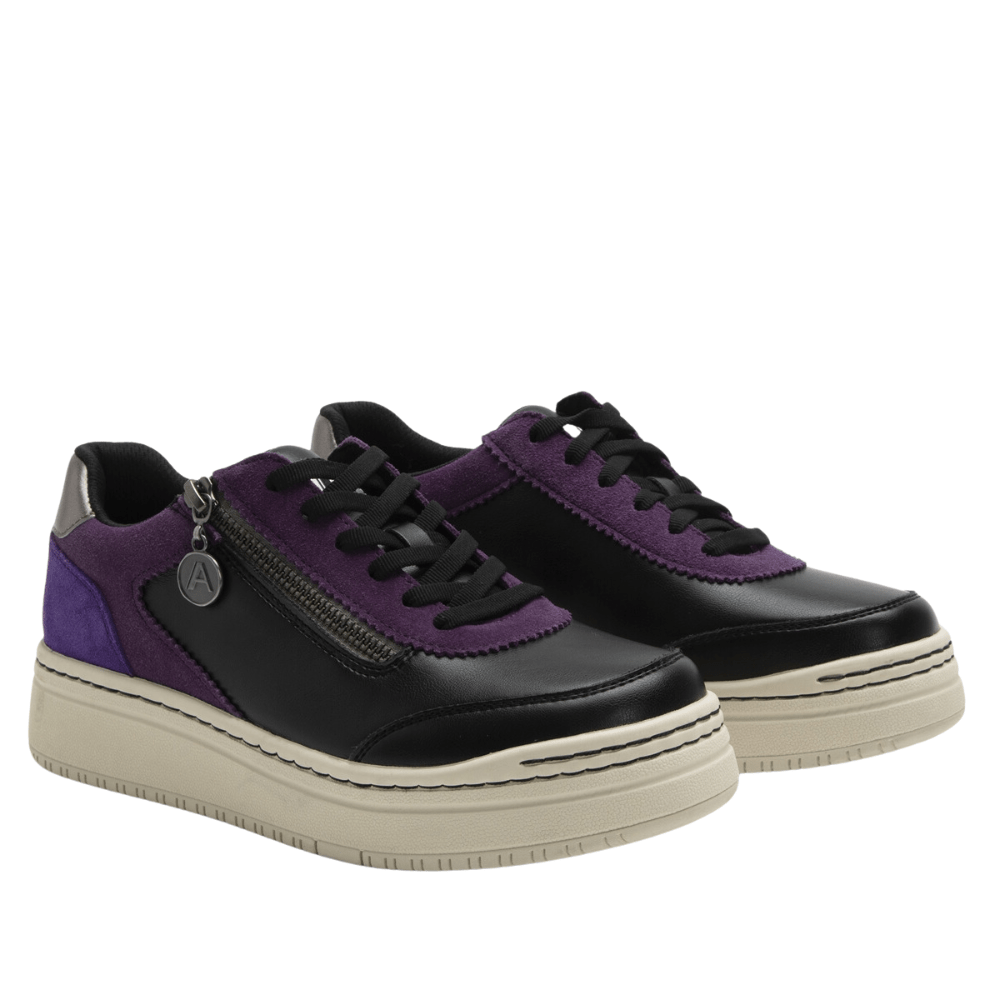 Averie | Suede/Vegan Leather | Black/Purple - Shoe - Alegria