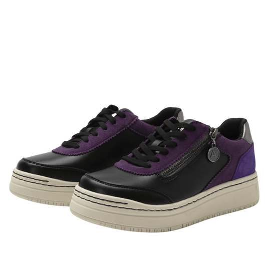Averie | Suede/Vegan Leather | Black/Purple - Shoe - Alegria