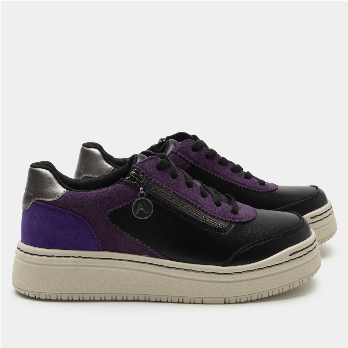 Averie | Suede/Vegan Leather | Black/Purple - Shoe - Alegria