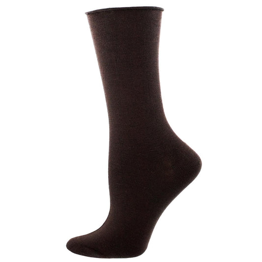 Bamboo Comfort Solid Socks | Women | Brown - socks - Socksmith