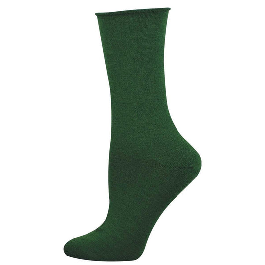 Bamboo Comfort Solid Socks | Women | Green Heather - socks - Socksmith