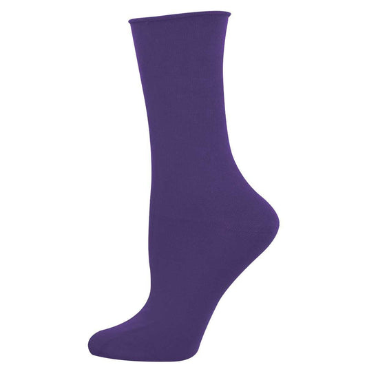 Bamboo Comfort Solid Socks | Women | Purple - socks - Socksmith