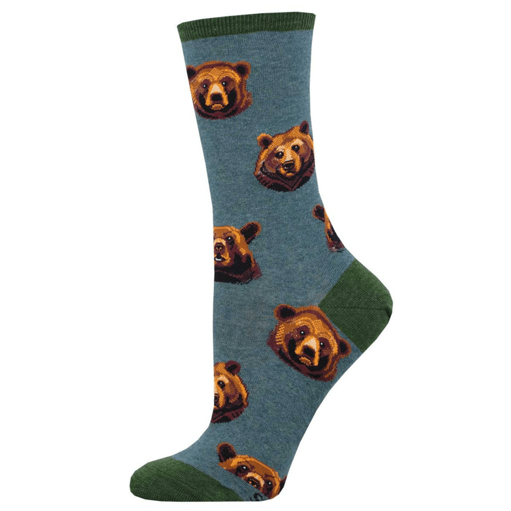 Beary Personable | Women | Teal Heather - Socks - Socksmith