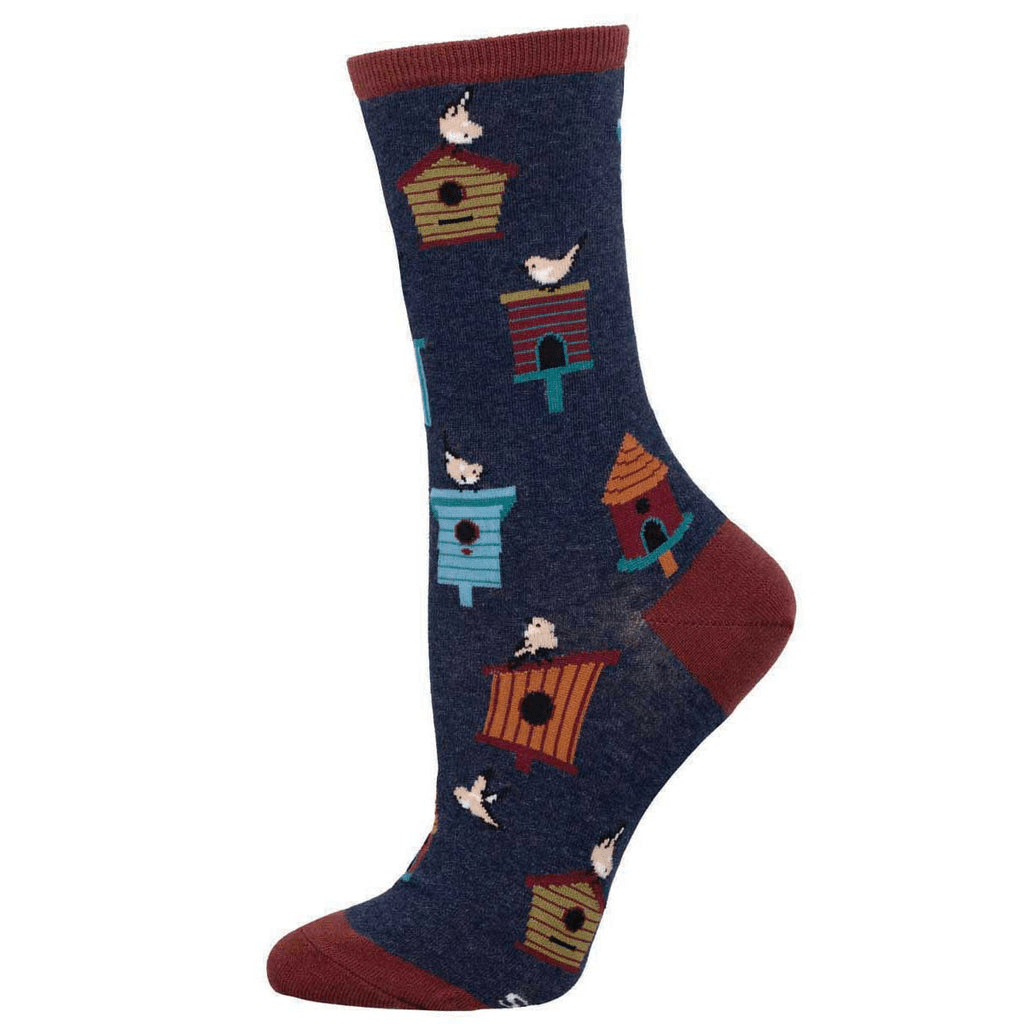 Birdhouses | Women | Navy Heather - Socks - Socksmith