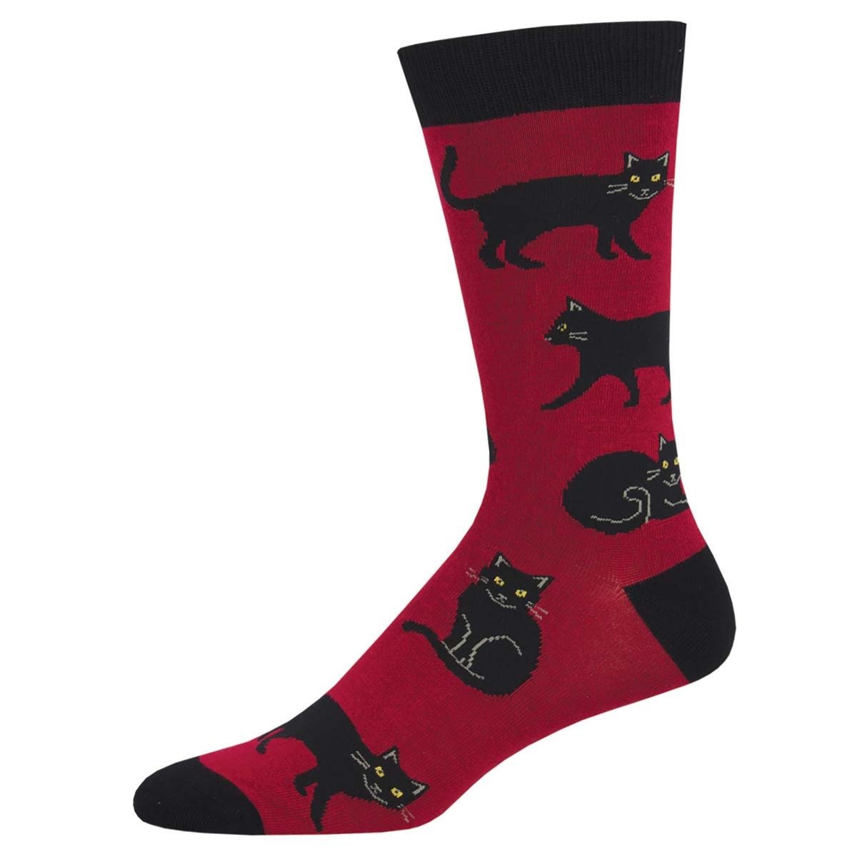 Black Cat | Men | Bamboo | Red - socks - Socksmith