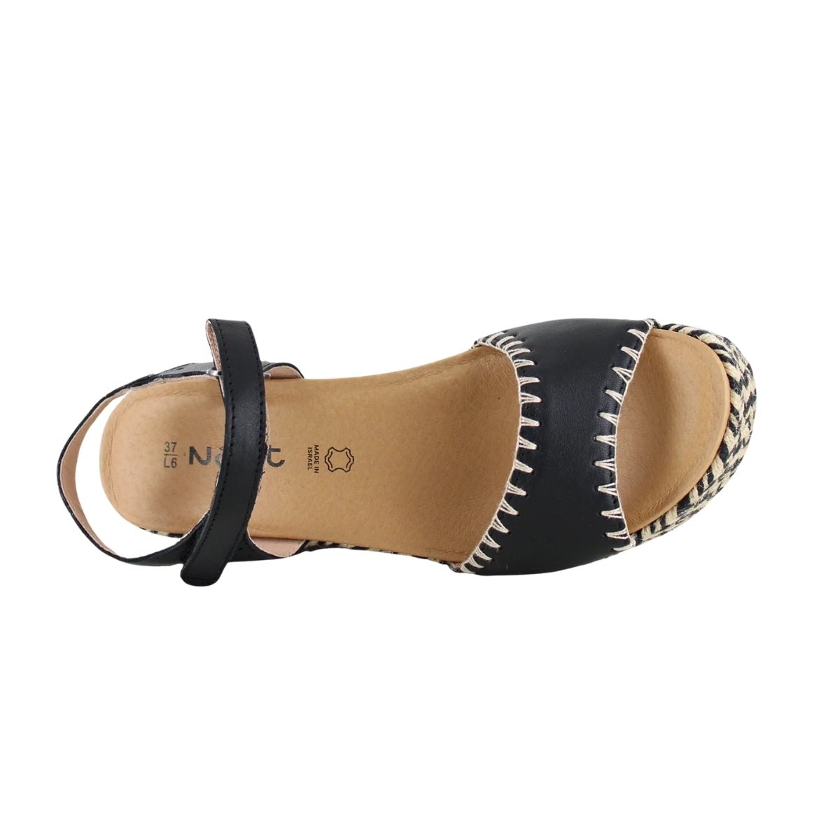 Blanes | Leather | Jet Black - Wedge - Naot