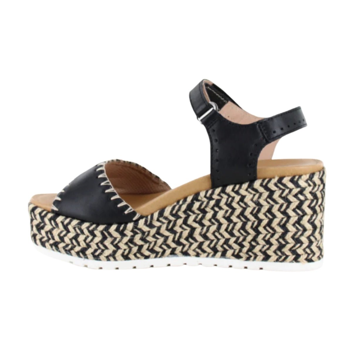 Blanes | Leather | Jet Black - Wedge - Naot