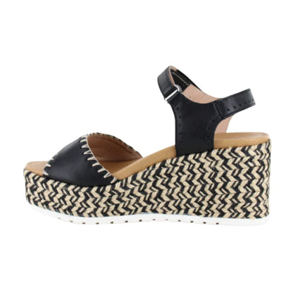 Blanes | Leather | Jet Black - Wedge - Naot