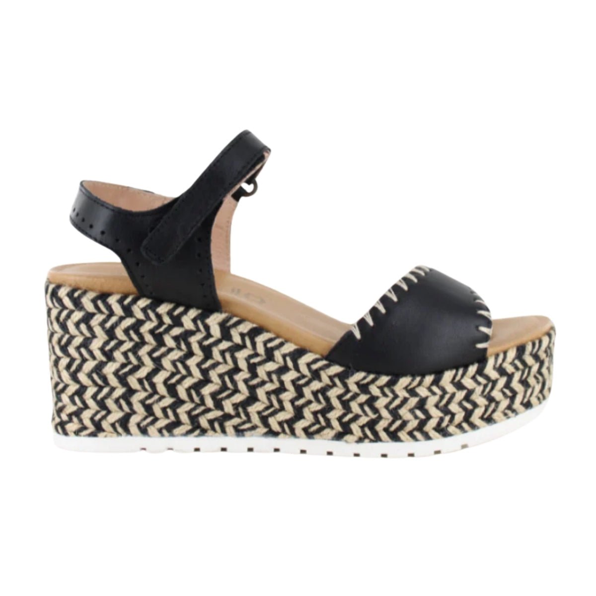 Blanes | Leather | Jet Black - Wedge - Naot