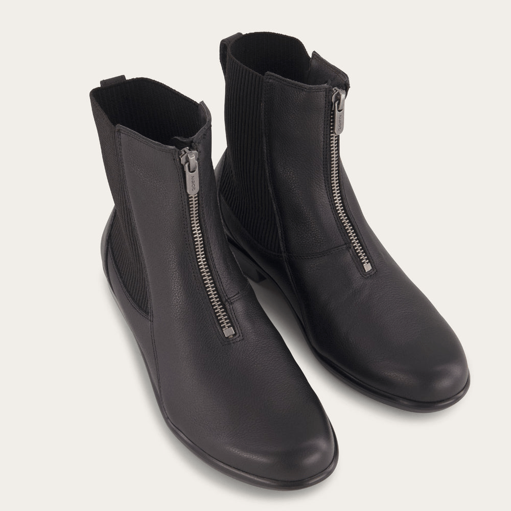 Bora | Leather | Soft Black - Boot - Naot