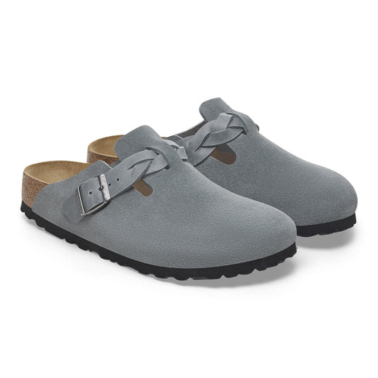 Boston Braid | Suede | Basalt Gray - clog - Birkenstock