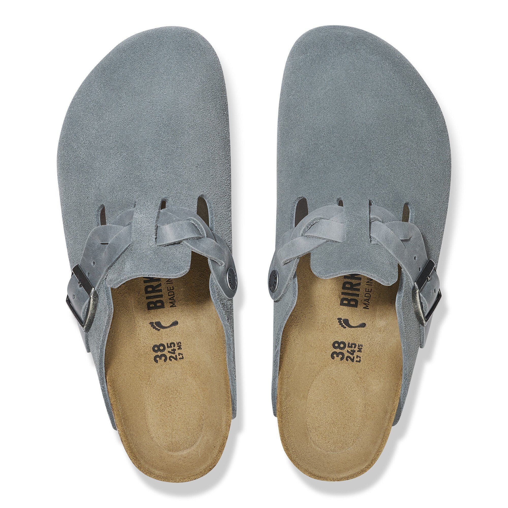 Boston Braid | Suede | Basalt Gray – Birkenstock Midtown
