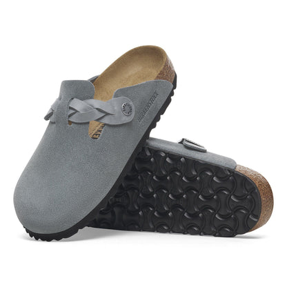 Boston Braid | Suede | Basalt Gray - clog - Birkenstock